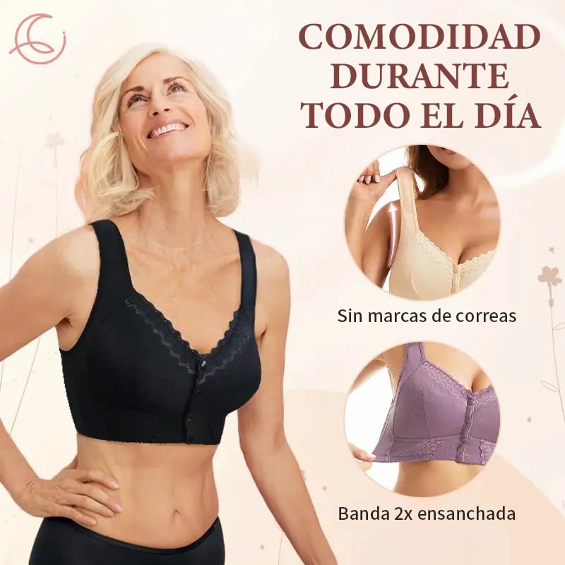 Seamless Breathable Front Closure Button Bra for Seniors