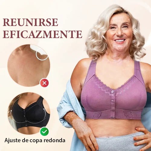 Seamless Breathable Front Closure Button Bra for Seniors
