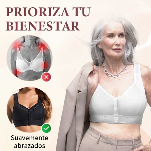 Seamless Breathable Front Closure Button Bra for Seniors